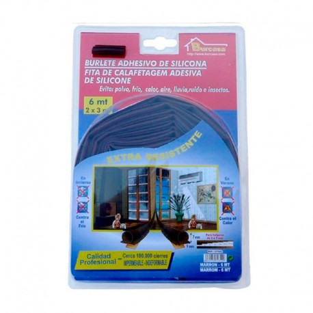 Burlete adhesivo de silicona para bajo puerta 6m