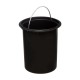 Cubo de baño metálico con tapa de bambú 3L