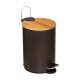 Cubo de baño metálico con tapa de bambú 3L