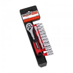 Set llave carraca 72 dientes + 10 vasos