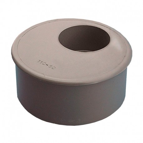 Tapón de reducción simple de PVC gris para evacuación
