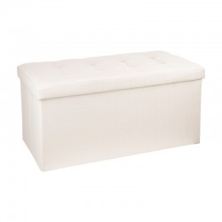 Puff arcón rectangular plegable de madera y poliéster