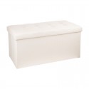 Puff arcón rectangular plegable de madera y poliéster