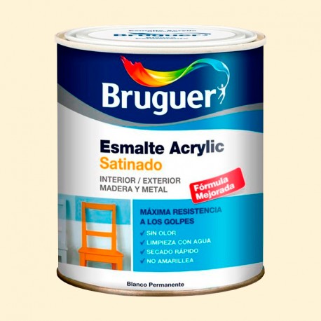 Esmalte acrílico satinado marfil claro