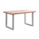 Mesa de comedor extensible de madera con patas metálicas Roma