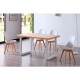 Mesa de comedor extensible de madera con patas metálicas Roma