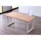 Mesa de comedor extensible de madera con patas metálicas Roma