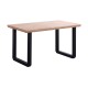Mesa de comedor extensible de madera con patas metálicas Roma