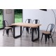 Mesa de comedor extensible de madera con patas metálicas Roma