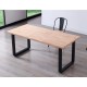 Mesa de comedor extensible de madera con patas metálicas Roma