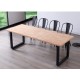 Mesa de comedor extensible de madera con patas metálicas Roma