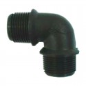 Codo roscas macho de polipropileno negro