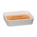 Jabonera de poliestireno y bambú para baño