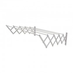 Tendedero extensible de acero blanco 5 varillas para pared