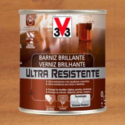 Barniz para madera interior brillante roble oscuro V33