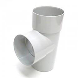 Injerto de PVC blanco M-H-H 80mm para canalón