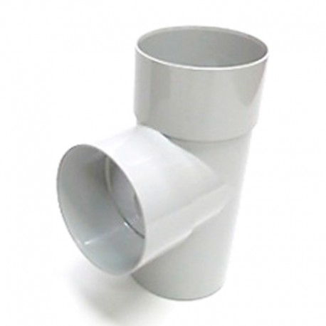 Injerto de PVC blanco M-H-H 80mm para canalón