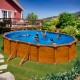 Piscina ovalada de acero acabado madera Mauritius Gre