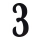 Número adhesivo negro del 0 al 9 80mm 2uds.
