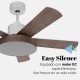Ventilador de techo DC con luz LED y mando Ø122cm Levante