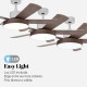 Ventilador de techo DC con luz LED y mando Ø122cm Levante