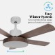 Ventilador de techo DC con luz LED y mando Ø122cm Levante