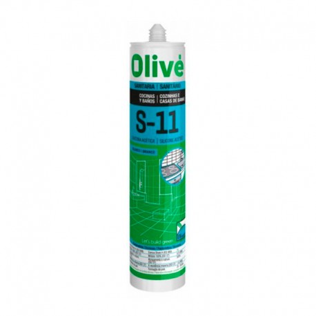 Silicona sanitaria para cocinas y baños S-11 300ml Olivé