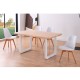 Mesa de comedor fija con patas metálicas roble nórdico Roma