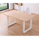 Mesa de comedor fija con patas metálicas roble nórdico Roma