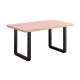 Mesa de comedor fija con patas metálicas roble nórdico Roma