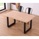 Mesa de comedor fija con patas metálicas roble nórdico Roma