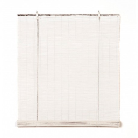 Estor enrollable de bambú blanco Ocres