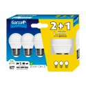 Bombilla esférica LED E27 6W 470lm Pack 2+1