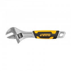 Llave inglesa ajustable de acero con mango bimaterial