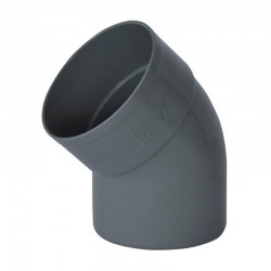 Codo de evacuación M-H 45º de PVC gris