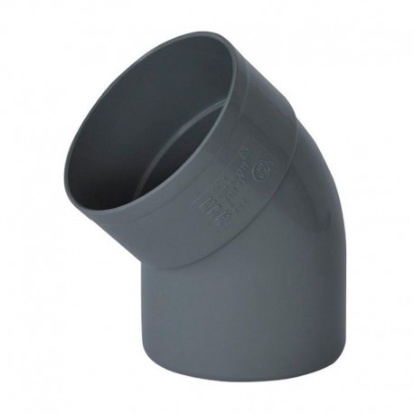 Codo de evacuación M-H 45º de PVC gris