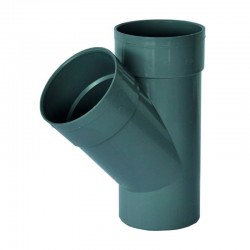Injerto de evacuación M-H-H 45º de PVC gris