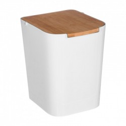 Cubo con tapa de bambú 5 litros para baño
