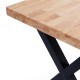 Mesa de comedor fija de madera con patas de metal Loft