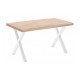 Mesa de comedor fija de madera con patas de metal Loft