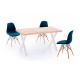 Mesa de comedor fija de madera con patas de metal Loft