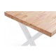 Mesa de comedor fija de madera con patas de metal Loft