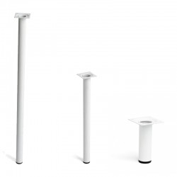 Pata para mesa de acero redonda blanca Ø3cm Rei
