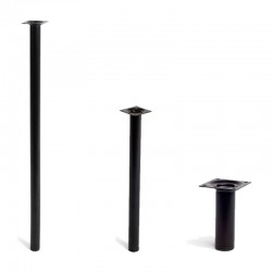 Pata para mesa de acero redonda negra Ø3cm Rei