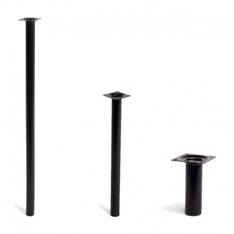 Pata para mesa de acero redonda negra Ø3cm Rei