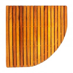 Tarima esquinera de madera antideslizante para ducha