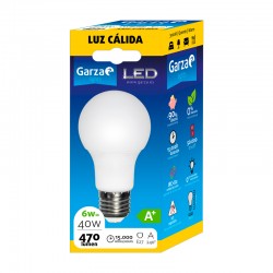 Bombilla estándar LED E27 6W 470lm 240º Garza