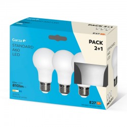 Bombilla estándar LED E27 8,5W 810lm 240º 3 uds. Garza