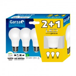 Bombilla estándar LED E27 12W 1060lm 3uds. Garza