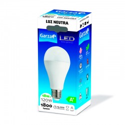 Bombilla estándar LED E27 18W 1800lm 240º Garza
